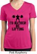 Ladies Fitness Shirt I Rather Be Lifting Moisture Wicking V-neck Tee