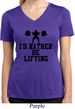 Ladies Fitness Shirt I Rather Be Lifting Moisture Wicking V-neck Tee
