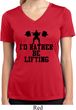 Ladies Fitness Shirt I Rather Be Lifting Moisture Wicking V-neck Tee
