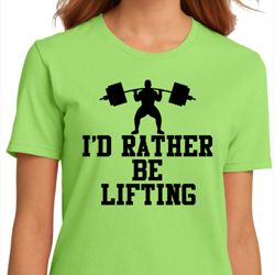 Ladies Fitness Shirt I Rather Be Lifting Organic Tee T-Shirt Ladies Fitness Shirt I Rather Be Lifting Organic Tee T-Shirt