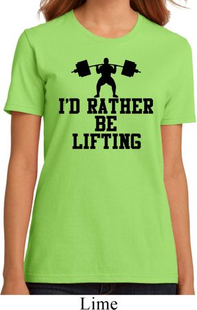 Ladies Fitness Shirt I Rather Be Lifting Organic Tee T-Shirt
