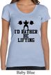 Ladies Fitness Shirt I Rather Be Lifting Scoop Neck Tee T-Shirt