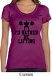 Ladies Fitness Shirt I Rather Be Lifting Scoop Neck Tee T-Shirt