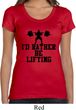 Ladies Fitness Shirt I Rather Be Lifting Scoop Neck Tee T-Shirt