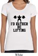 Ladies Fitness Shirt I Rather Be Lifting Scoop Neck Tee T-Shirt