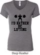 Ladies Fitness Shirt I Rather Be Lifting V-neck Tee T-Shirt