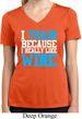 Ladies Fitness Shirt I Train For Wine Moisture Wicking V-neck Tee