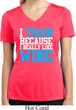 Ladies Fitness Shirt I Train For Wine Moisture Wicking V-neck Tee
