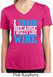 Ladies Fitness Shirt I Train For Wine Moisture Wicking V-neck Tee