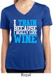 Ladies Fitness Shirt I Train For Wine Moisture Wicking V-neck Tee