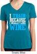Ladies Fitness Shirt I Train For Wine Moisture Wicking V-neck Tee
