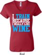 Ladies Fitness Shirt I Train For Wine V-neck Tee T-Shirt