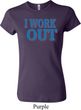 Ladies Fitness Shirt I Work Out Crewneck Tee T-Shirt