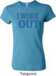 Ladies Fitness Shirt I Work Out Crewneck Tee T-Shirt