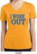 Ladies Fitness Shirt I Work Out Moisture Wicking V-neck Tee T-Shirt