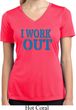 Ladies Fitness Shirt I Work Out Moisture Wicking V-neck Tee T-Shirt