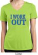 Ladies Fitness Shirt I Work Out Moisture Wicking V-neck Tee T-Shirt