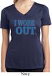 Ladies Fitness Shirt I Work Out Moisture Wicking V-neck Tee T-Shirt