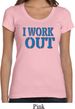 Ladies Fitness Shirt I Work Out Scoop Neck Tee T-Shirt