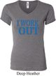 Ladies Fitness Shirt I Work Out V-neck Tee T-Shirt