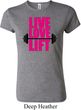 Ladies Fitness Shirt Live Love Lift Crewneck Tee T-Shirt