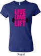 Ladies Fitness Shirt Live Love Lift Crewneck Tee T-Shirt