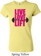 Ladies Fitness Shirt Live Love Lift Crewneck Tee T-Shirt