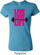 Ladies Fitness Shirt Live Love Lift Crewneck Tee T-Shirt