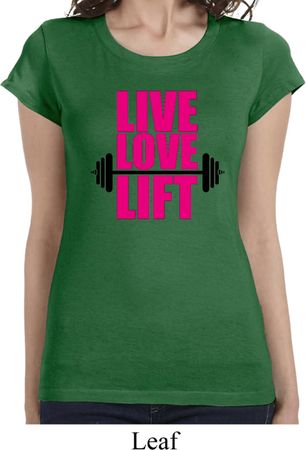 Ladies Fitness Shirt Live Love Lift Longer Length Tee T-Shirt