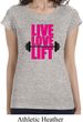 Ladies Fitness Shirt Live Love Lift Longer Length Tee T-Shirt