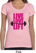 Ladies Fitness Shirt Live Love Lift Scoop Neck Tee T-Shirt
