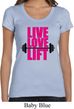 Ladies Fitness Shirt Live Love Lift Scoop Neck Tee T-Shirt