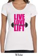 Ladies Fitness Shirt Live Love Lift Scoop Neck Tee T-Shirt