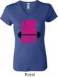 Ladies Fitness Shirt Live Love Lift V-neck Tee T-Shirt