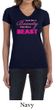 Ladies Fitness Shirt Look Like a Beauty V-neck Tee T-Shirt