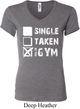 Ladies Fitness Shirt Single Taken At The Gym V-neck Tee T-Shirt