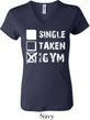 Ladies Fitness Shirt Single Taken At The Gym V-neck Tee T-Shirt