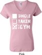 Ladies Fitness Shirt Single Taken At The Gym V-neck Tee T-Shirt