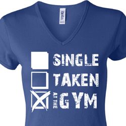 Ladies Fitness Shirt Single Taken At The Gym V-neck Tee T-Shirt