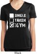 Ladies Fitness Shirt Single Taken Gym Moisture Wicking V-neck Tee