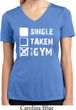 Ladies Fitness Shirt Single Taken Gym Moisture Wicking V-neck Tee