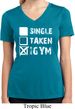Ladies Fitness Shirt Single Taken Gym Moisture Wicking V-neck Tee