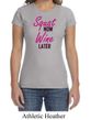 Ladies Fitness Shirt Squat Now Wine Later Crewneck Tee T-Shirt