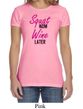 Ladies Fitness Shirt Squat Now Wine Later Crewneck Tee T-Shirt