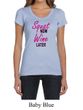 Ladies Fitness Shirt Squat Now Wine Later Scoop Neck Tee T-Shirt