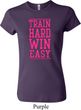 Ladies Fitness Shirt Train Hard Win Easy Crewneck Tee T-Shirt