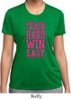 Ladies Fitness Shirt Train Hard Win Easy Moisture Wicking Tee T-Shirt