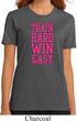 Ladies Fitness Shirt Train Hard Win Easy Organic Tee T-Shirt