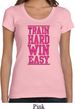 Ladies Fitness Shirt Train Hard Win Easy Scoop Neck Tee T-Shirt