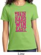 Ladies Fitness Shirt Train Hard Win Easy Tee T-Shirt